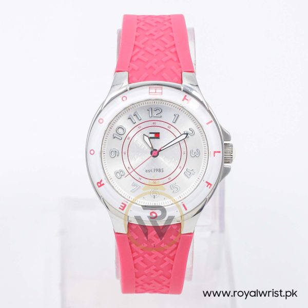 Tommy Hilfiger Women’s Quartz Pink Silicone Strap Silver Dial 34mm Watch 1781272