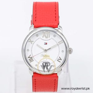 Tommy Hilfiger Women’s Quartz Red Leather Strap White Dial 36mm Watch 1781002