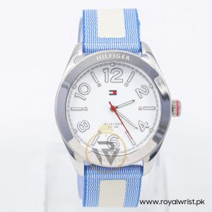 Tommy Hilfiger Women’s Quartz Blue & White Nylon Strap White Dial 40mm Watch 1781256/2