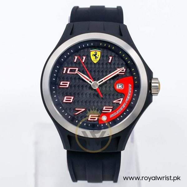 Ferrari Men’s Quartz Black Silicone Strap Black Dial 44mm Watch 830012