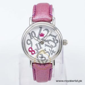 Juicy Couture Women’s Quartz Purple Leather Strap White Dial 37 mm Watch 1900759