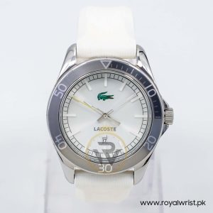 Lacoste Men’s Quartz White Silicone Strap Silver Dial 42mm Watch 2010507