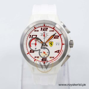 Ferrari Men’s Quartz White Silicone Strap White Dial 44mm Watch 0830016