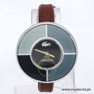 Lacoste Women’s Quartz Dark Brown Leather Strap Black Dial 42mm Watch 2000607