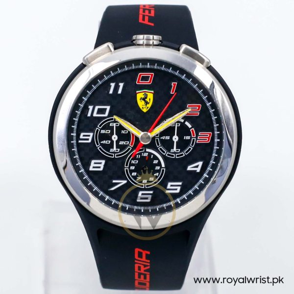 Ferrari Men’s Quartz Black Silicone Strap Black Dial 48mm Watch 0830100/1