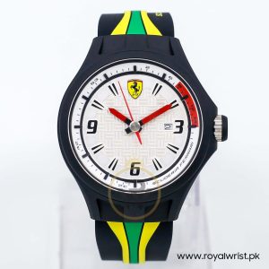 Ferrari Men’s Quartz Multi Silicone Strap Silver Sunray Dial 44mm Watch 830071