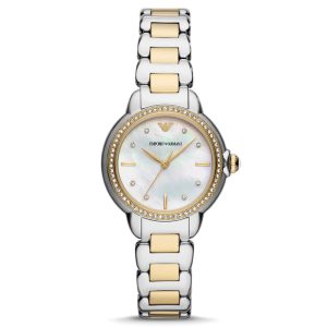 Emporio Armani Women’s Quartz Two-tone Stainless Steel Mother Of Pearl Dial 32mm Watch AR11524