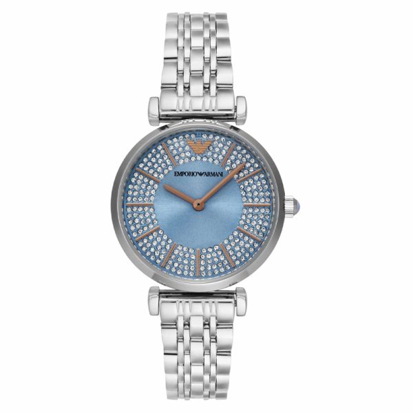 Emporio Armani Women’s Quartz Silver Stainless Steel Blue Dial 32mm Watch AR11594