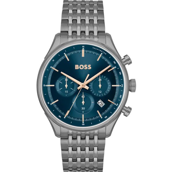 Hugo Boss Men’s Quartz Silver Stainless Steel Blue Dial 45mm Watch 1514083