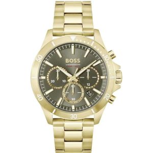 Hugo Boss Men’s Quartz Gold Stainless Steel Olive Green Dial 45mm Watch 1514059