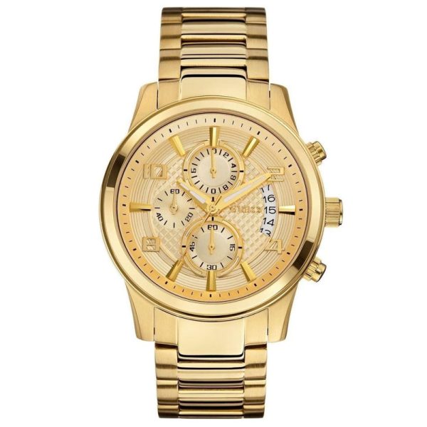 Guess Men’s Quartz Gold Stainless Steel Gold Dial 44mm Watch W0075G5