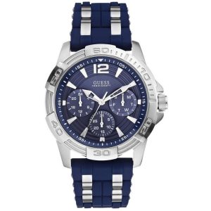 Guess Men’s Quartz Blue Silicone Strap Blue Dial 44mm Watch W0366G2