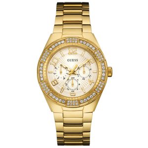 Guess Women’s Quartz Gold Stainless Steel White Dial 40mm Watch W0729L2