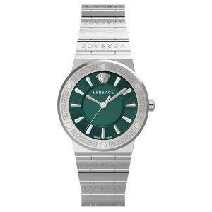 Versace Women’s Quartz Swiss Made Silver Stainless Steel Green Dial 38mm Watch VEVH00920