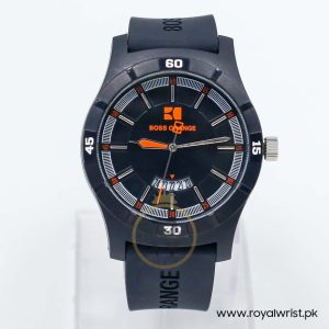 Hugo Boss Men’s Quartz Black Silicone Strap Black Dial 44mm Watch HB1512533