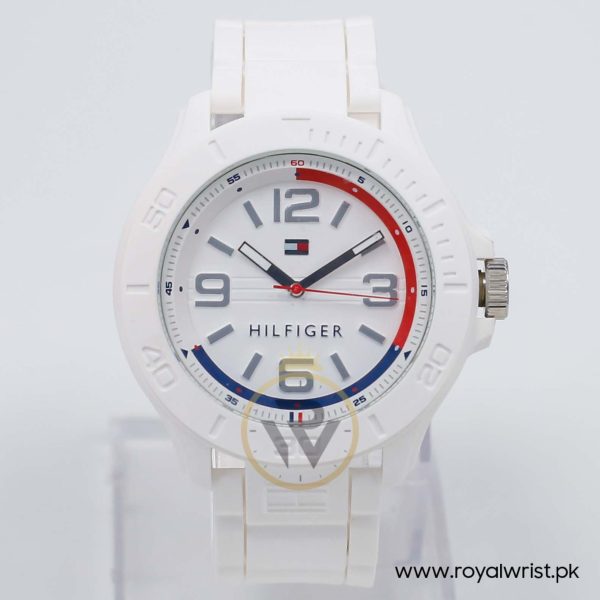 Tommy Hilfiger Men’s Quartz White Silicone Strap White Dial 46mm Watch 1790942