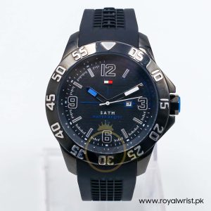 Tommy Hilfiger Men’s Quartz Black Silicone Strap Black Dial 46mm Watch 1790983/2