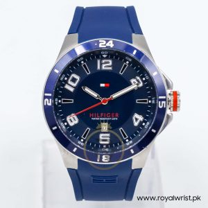 Tommy Hilfiger Men’s Quartz Blue Silicone Strap Blue Dial 44mm Watch 1790862/1