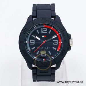 Tommy Hilfiger Men’s Quartz Black Silicone Strap Black Dial 46mm Watch 1790944/1