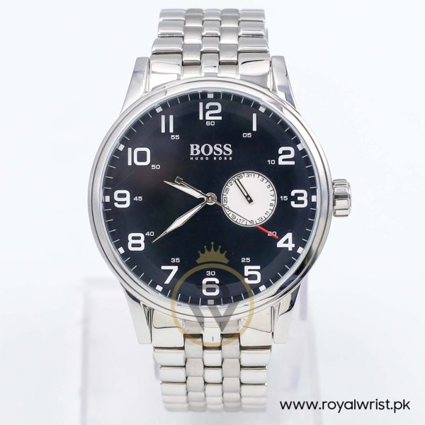 Hugo Boss Men’s Quartz Silver Stainless Steel Black Dial 44mm Watch 1512724