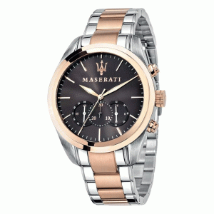 Maserati Men’s Quartz Two Tone Stainless Steel Brown Dial 45mm Watch R8873612003