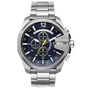 Diesel Men’s Quartz Silver Stainless Steel Blue Dial 51mm Watch DZ4465