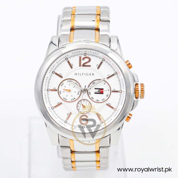 Tommy Hilfiger Men’s Quartz Two Tone Stainless Steel White Dial 44mm Watch 1710239