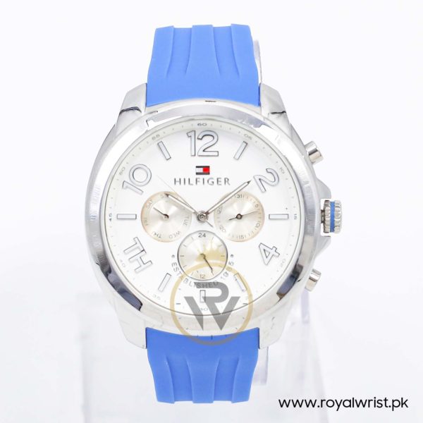 Tommy Hilfiger Women’s Quartz Blue Silicone Strap White Dial 42mm Watch 1781390