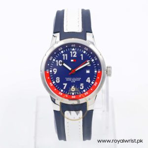 Tommy Hilfiger Women’s Quartz Blue Silicone & White Leather Strap Blue Dial 34mm Watch 1780653