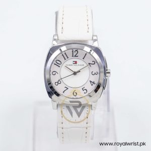 Tommy Hilfiger Women’s Quartz White Leather Strap White Dial 32mm Watch 1780875/1