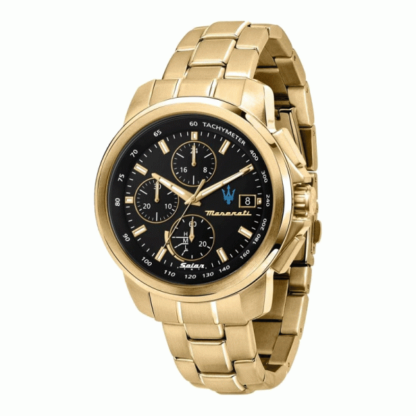 Maserati Men’s Quartz Gold Stainless Steel Black Dial 44mm Watch R8873645002