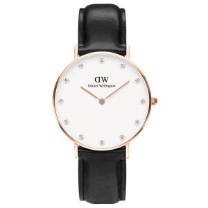 Daniel Wellington Women’s Quartz Black Leather Strap White Dial 34mm Watch 0951DW