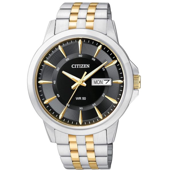 Citizen Men’s Quartz Two-Tone Stainless Steel Black Dial 41mm Watch BF2018-52E