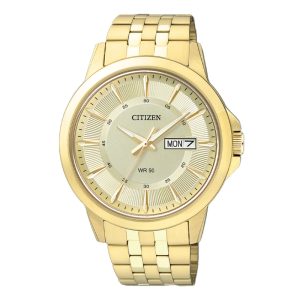 Citizen Men’s Quartz Gold Stainless Steel Gold Dial 41mm Watch BF2013-56P