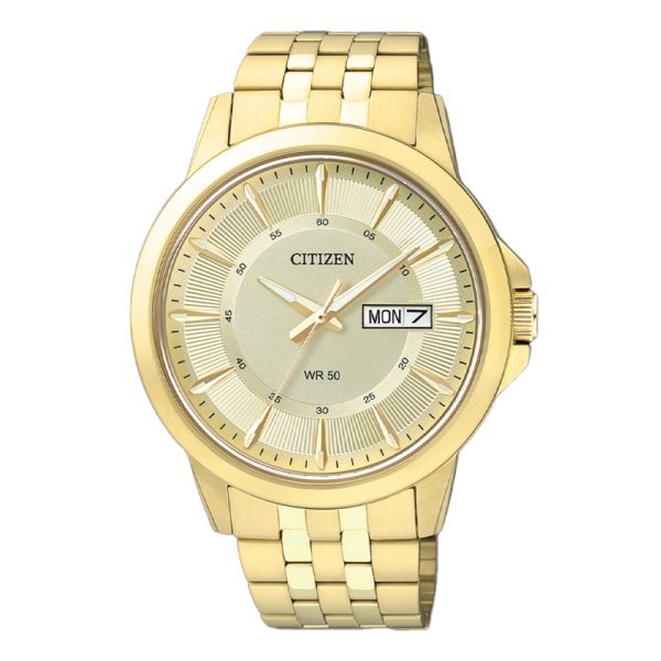 Citizen Men’s Quartz Gold Stainless Steel Gold Dial 41mm Watch BF2013-56P