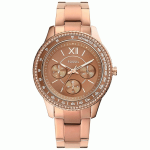 Fossil Women’s Quartz Rose Gold Stainless Steel Brown Dial 37mm Watch ES5109 (Without Tag)