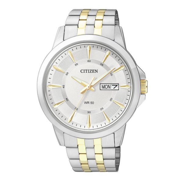 Citizen Men’s Quartz Two-Tone Stainless Steel Silver Dial 41mm Watch BF2018-52A