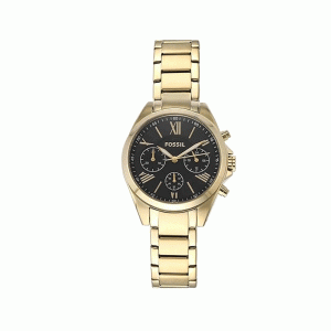 Fossil Unisex's Quartz Gold Stainless Steel Black Dial 36mm Watch BQ2400 (Without Tag)