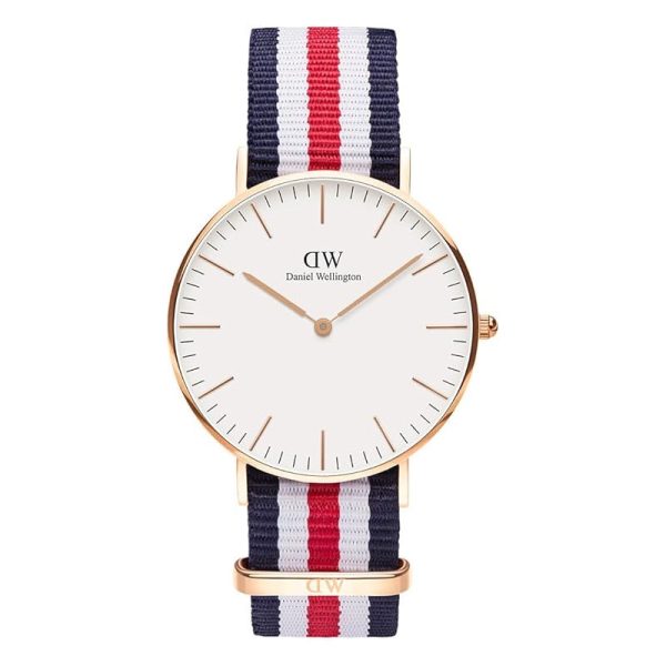 Daniel Wellington Women’s Quartz Multi Nylon Strap White Dial 36mm Watch 0502DW