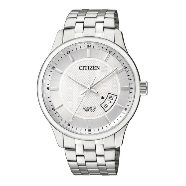 Citizen Men’s Quartz Silver Stainless Steel White Dial 42mm Watch BI1050-81A