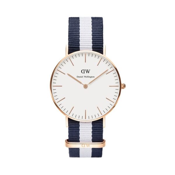 Daniel Wellington Women’s Quartz Blue & White Nylon Strap White Dial 36mm Watch 0503DW