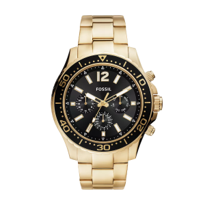 Fossil Men’s Quartz Gold Stainless Steel Black Dial 48mm Watch BQ2599