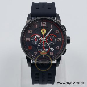 Ferrari Men’s Quartz Black Silicone Strap Black Dial 44mm Watch 830063