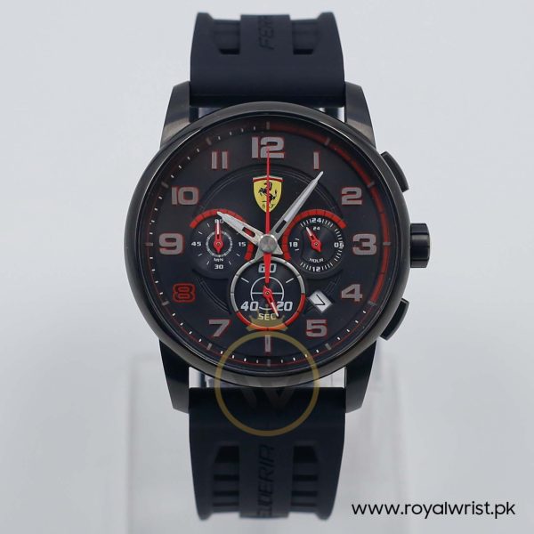 Ferrari Men’s Quartz Black Silicone Strap Black Dial 44mm Watch 830063