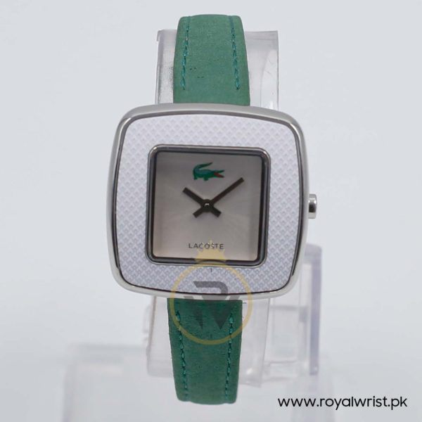 Lacoste Women’s Quartz Green Leather Strap Silver Sunray Dial 32mm Watch 2000638/2