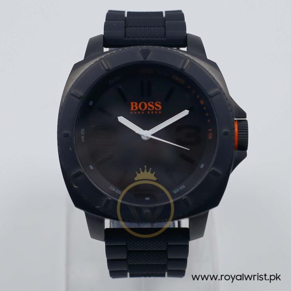 Hugo Boss Men’s Quartz Black Silicone Strap Black Dial 50mm Watch 1513106