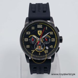 Ferrari Men’s Quartz Black Silicone Strap Black Dial 44mm Watch 830061