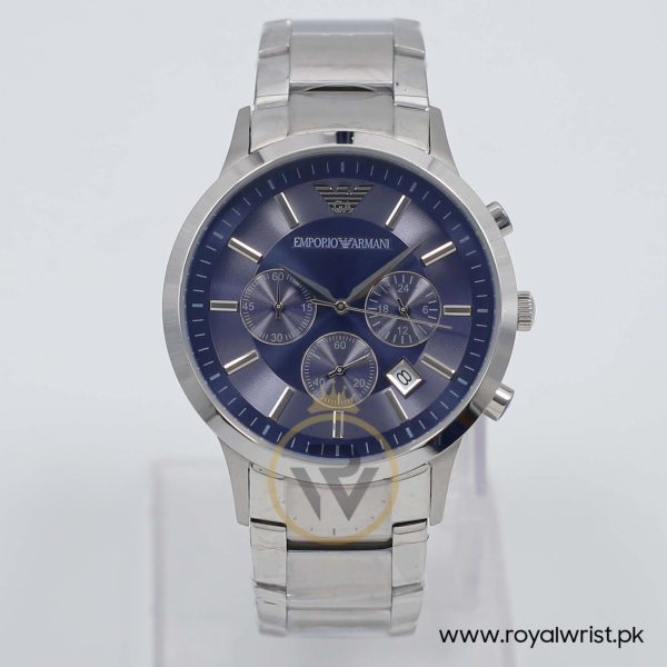 Emporio Armani Men’s Quartz Silver Stainless Steel Blue Dial 43mm Watch AR2448/1