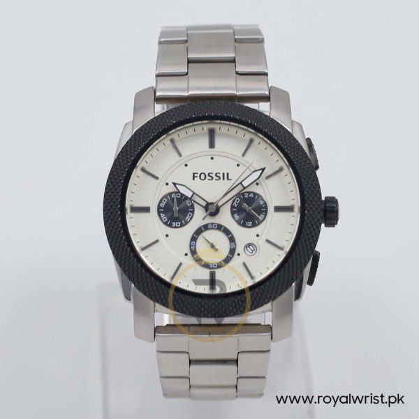 Fossil Men’s Quartz Silver Stainless Steel Beige Dial 45mm Watch FS4732/C