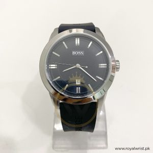 Hugo Boss Men’s Quartz Black Silicone Strap Black Dial 44mm Watch HB176.1.14.2486